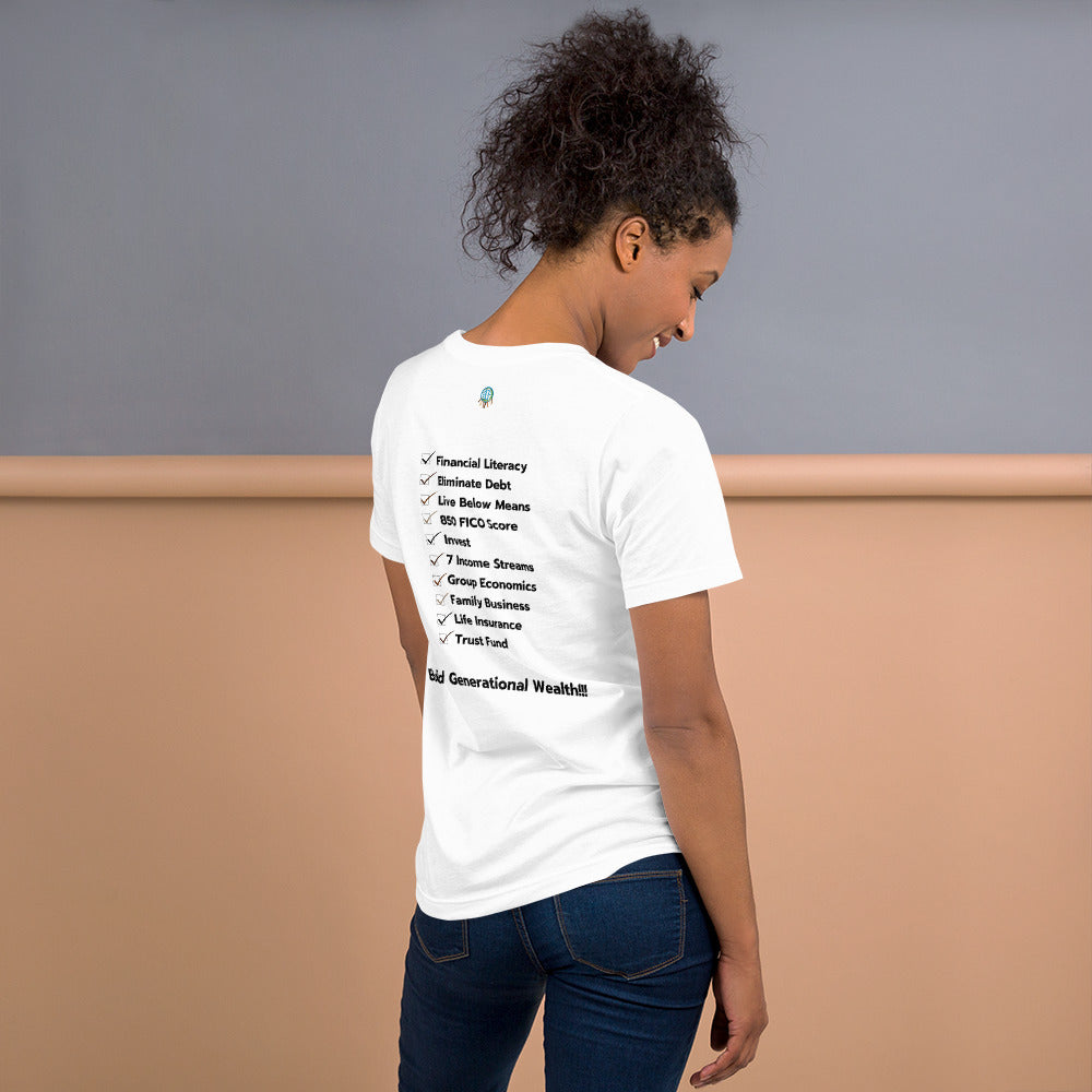 Generational Wealth Unisex T-Shirt: White